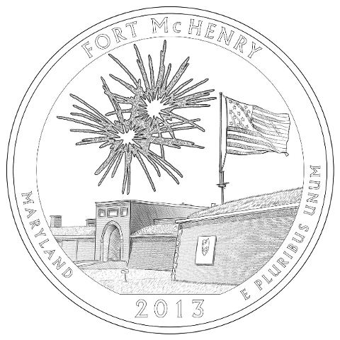 [Reverse of 2013 Fort McHenry America the Beautiful Coin]