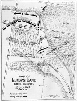 [Map of Lundy's Lane Battle Grounds, 25 July 1814, Time 9 p.m.]