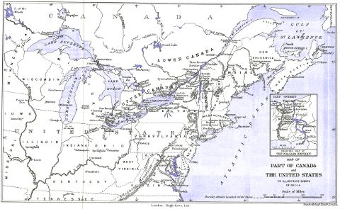 Map of Part of Canada and the United States to illustrate events of 1812-14
