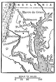 [Map of the Potomac River and Chesapeake Bay region during the War of 1812.]