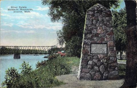 [Post card of Raisin River Massacre Monument, Monroe, Mich.]